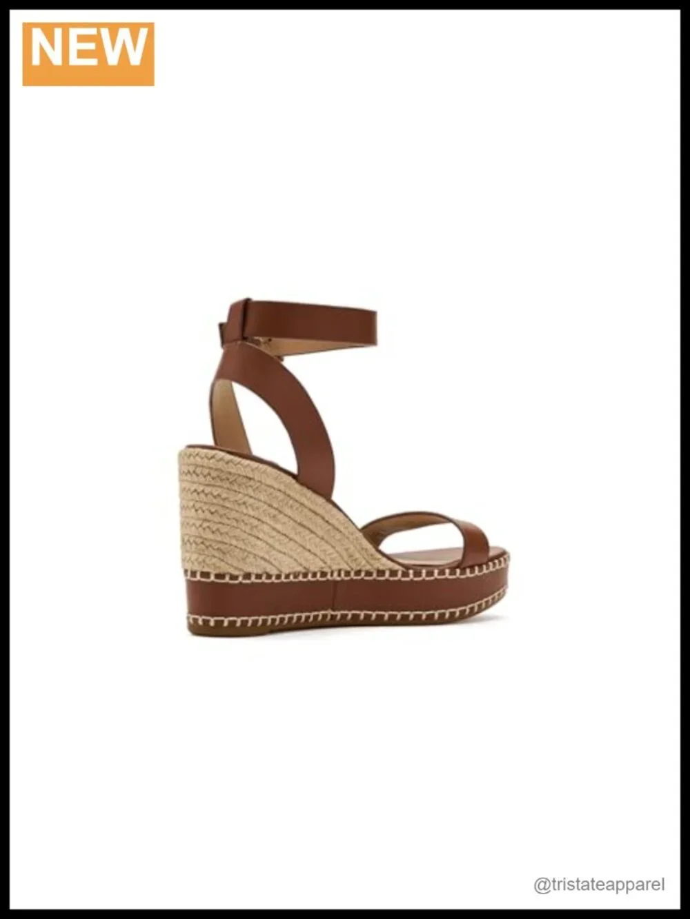 Hilarie Leather Espadrille Wedge Heel Ankle Strap Sandal